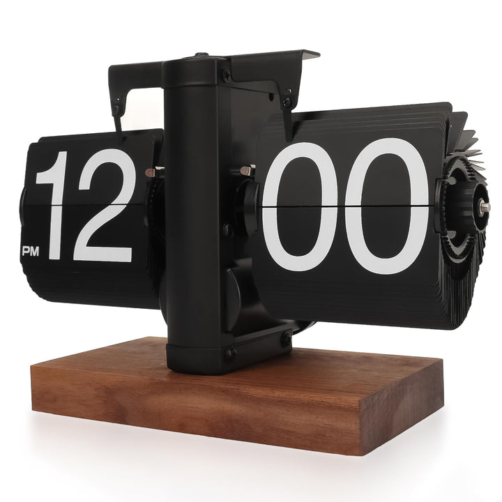 Yusat Retro-Flip-Uhr, Vintage-Tischuhr, digital, automatisches Drehen, batteriebetrieben, mechanisch