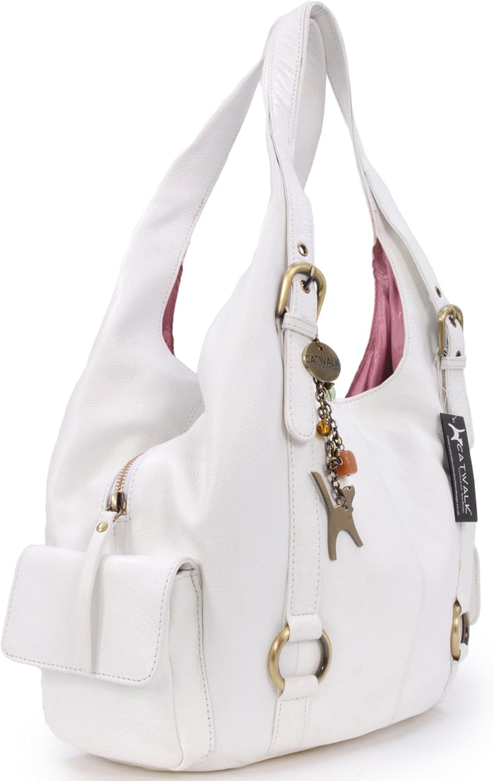 Catwalk Collection Handbags - Leder - Umhängetasche/Schultertasche - ALEX Weiss, Weiss