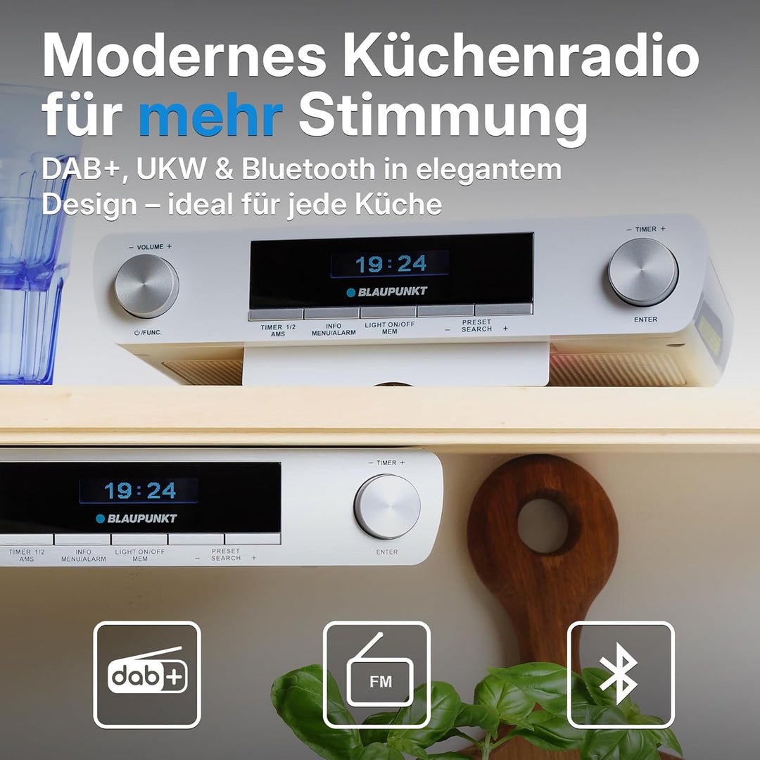Blaupunkt KRD 30, Bluetooth Küchenradio mit DAB+, UKW PLL, Multidisplay, Senderspeicher, Unterbau Di