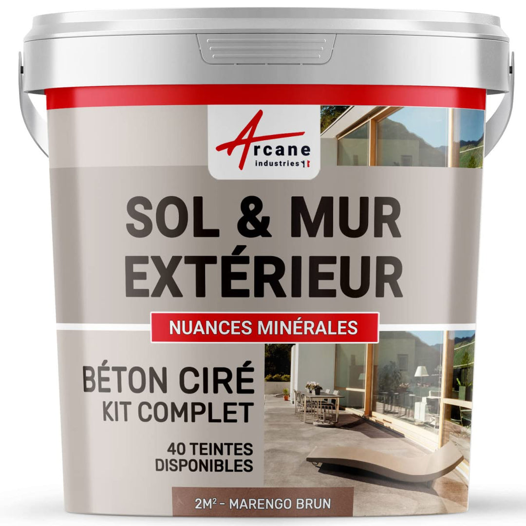 Komplettset – Béton Ciré extérieur – Arbeitsplatte – Feinputz/Sichtbeton. kit 2 m² Marengo - Brun, k