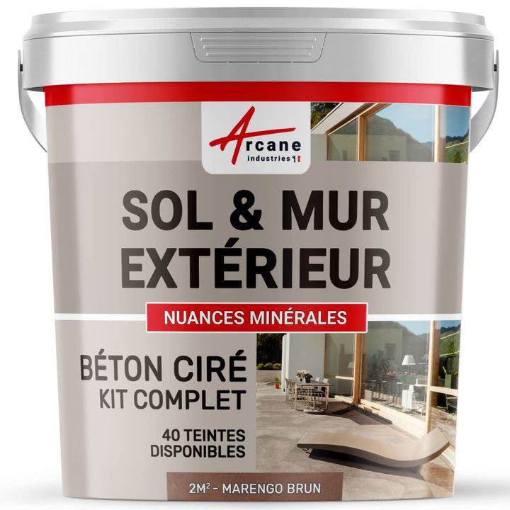 Komplettset – Béton Ciré extérieur – Arbeitsplatte – Feinputz/Sichtbeton. kit 2 m² Marengo - Brun, k