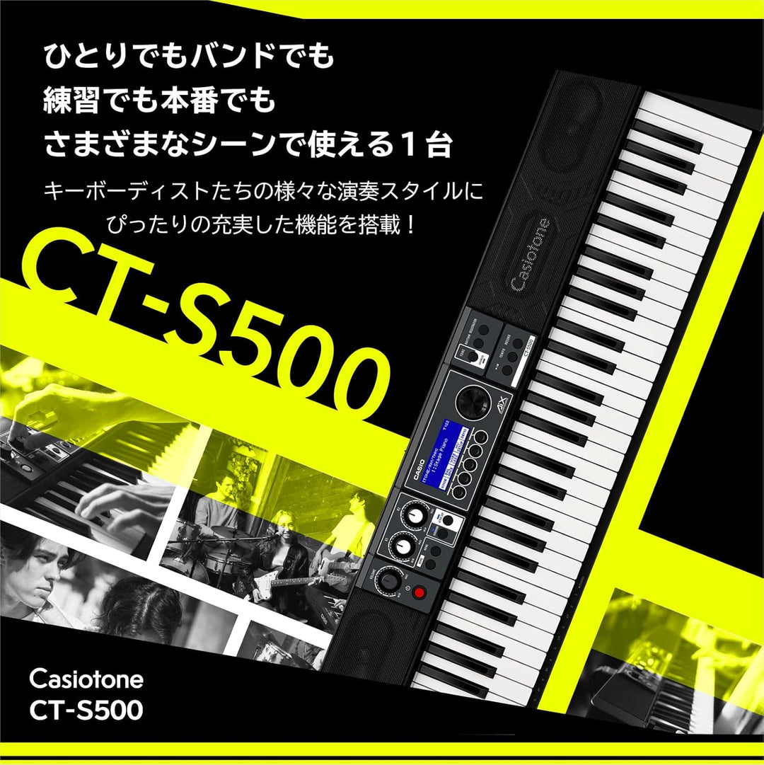 Casio CT-S500 CASIOTONE Top Keyboard mit Anschlagdynamik, Echtzeit-Controllern und Bluetooth Audio&M