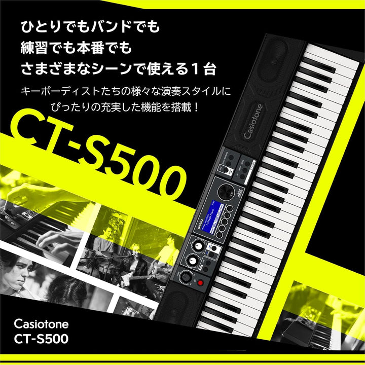 Casio CT-S500 CASIOTONE Top Keyboard mit Anschlagdynamik, Echtzeit-Controllern und Bluetooth Audio&M