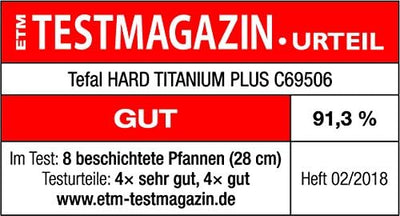 Tefal C69506 Hard Titanium Plus Pfanne | 28 cm | antihaftbeschichtet | Aluminium | schwarz 28 cm