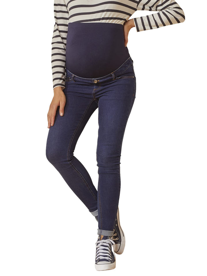 Vertbaudet Umstands-Jeans mit Stretch-Einsatz, Skinny-Fit, Bundweite verstellbar 40 Grosse Grössen B