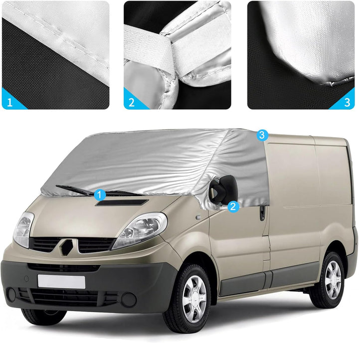 Externe Thermo Scheibenabdeckung passend für Opel Vivaro Renault Trafic N-issan Primastar 2001-2014,