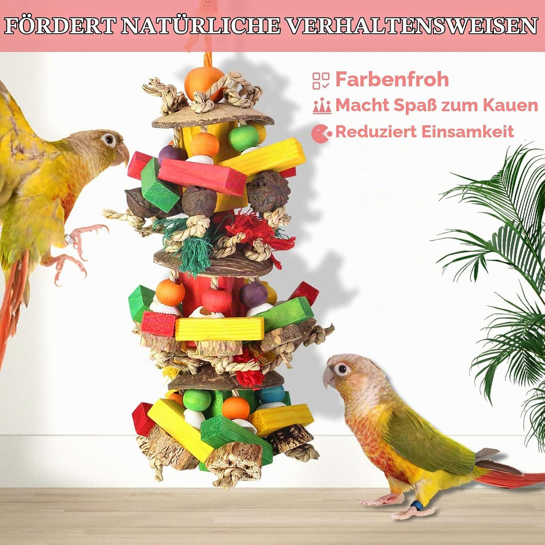 Papageienspielzeug Wellensittich Spielzeug und Zubehör, Kauspielzeug für Vogelkäfig Zubehör mit Natü