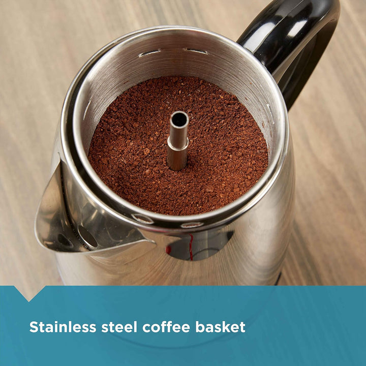 Farberware 8-Cup, Black Percolator, Stainless Steel, Perkolator für 8 Tassen, Edelstahl, FCP280, Sch
