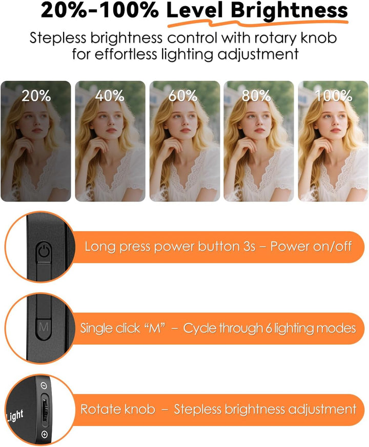 CloudValley Magnetisches Selfie Licht mit Spiegel, 3-in-1 Tragbares LED Ringlicht für iPhone & Andro