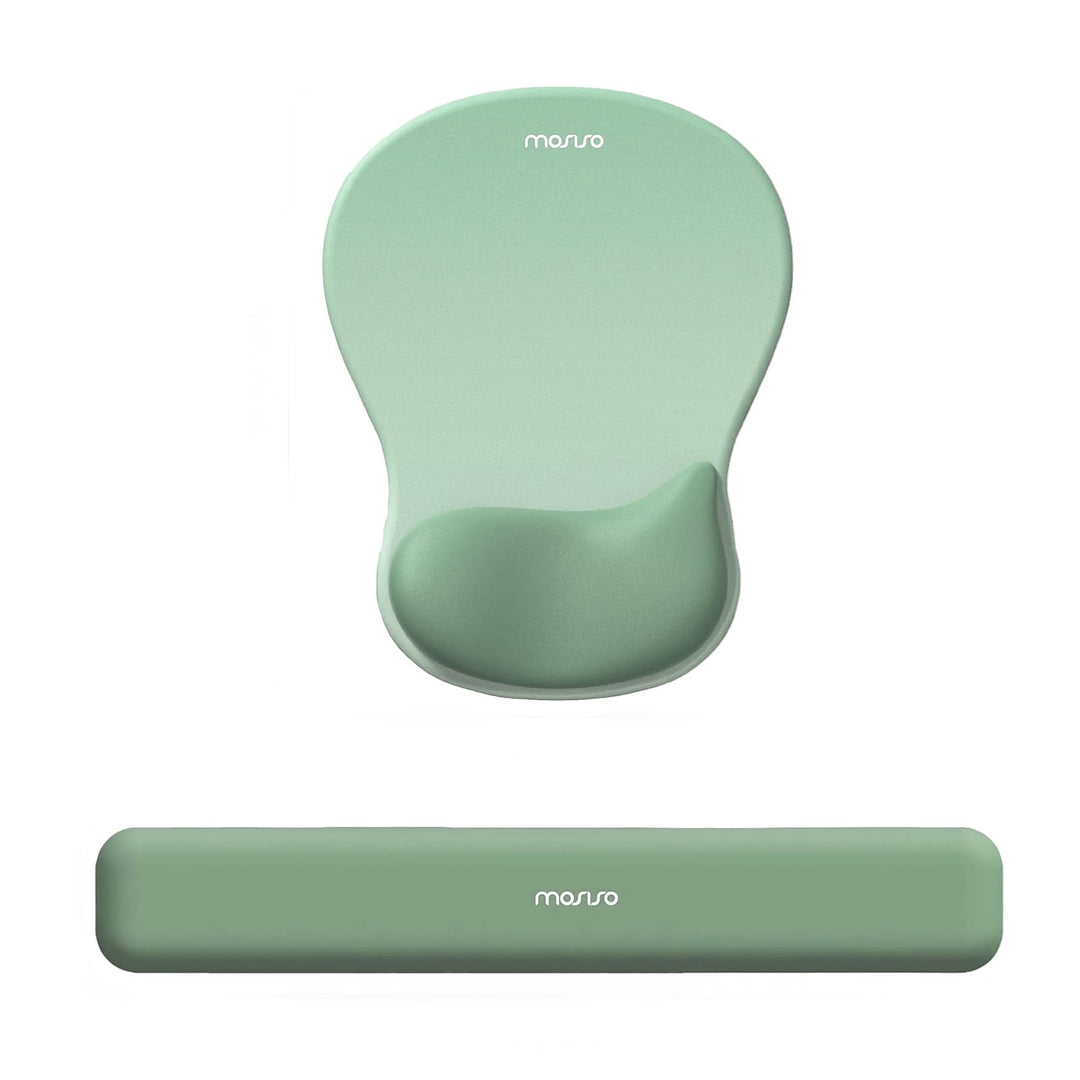 MOSISO Handgelenkstütze für Mauspad&Tastatur Set, Ergonomische Mauspad mit Konkav Gewölbtem Memory S