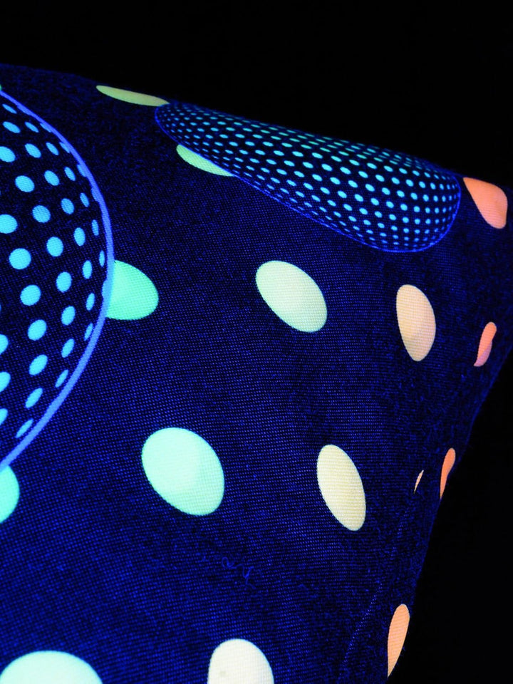 PSYWORK Schwarzlicht Kissen Neon Dots Bubble Balls, 30x50cm
