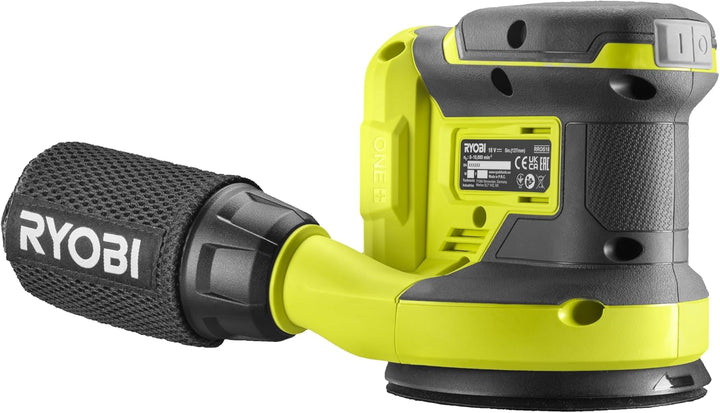 RYOBI 18 V ONE+ Akku-Exzenterschleifer RROS18-0, 125 mm Schleifteller, 2,5 mm Schwingkreis, Effizien