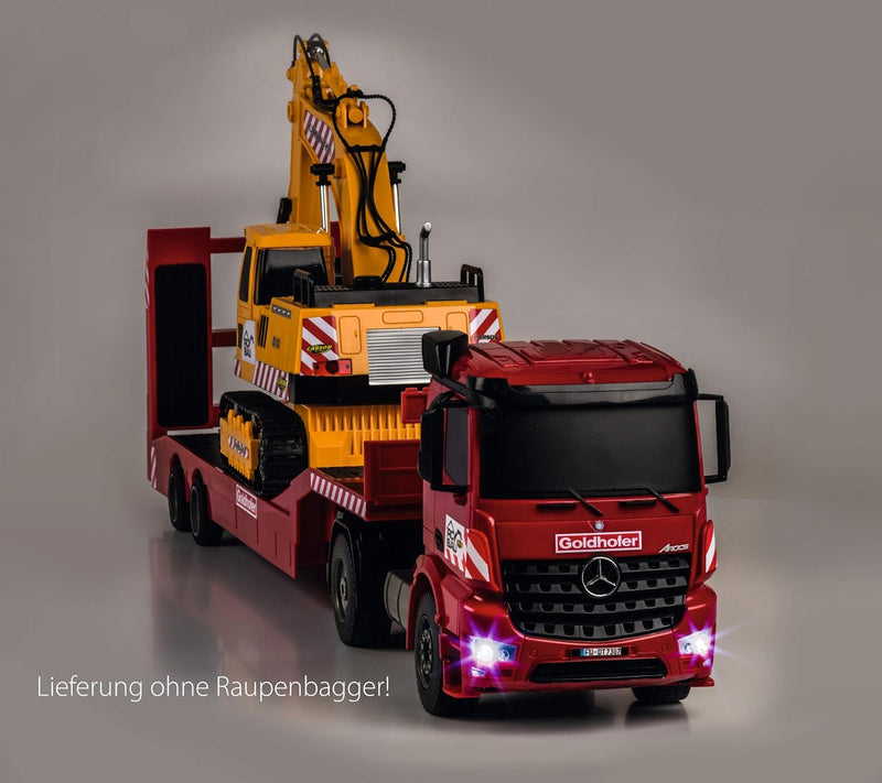 Carson 1:20 Mercedes-Benz Arocs Goldhofer 2.4G 100% RTR, Ferngesteuertes Fahrzeug, Baufahrzeug mit F