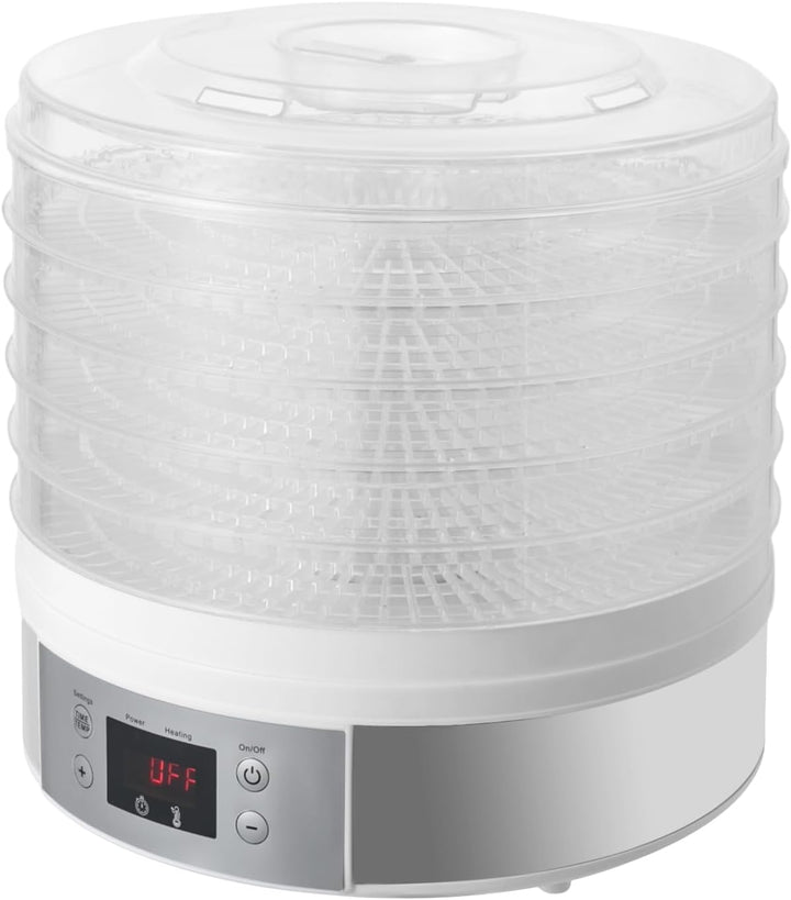 5 Etagen Lebensmittel-Dehydrator, Obst Trockner mit Display Einstellbarer Temperaturbereich 35-68℃ f