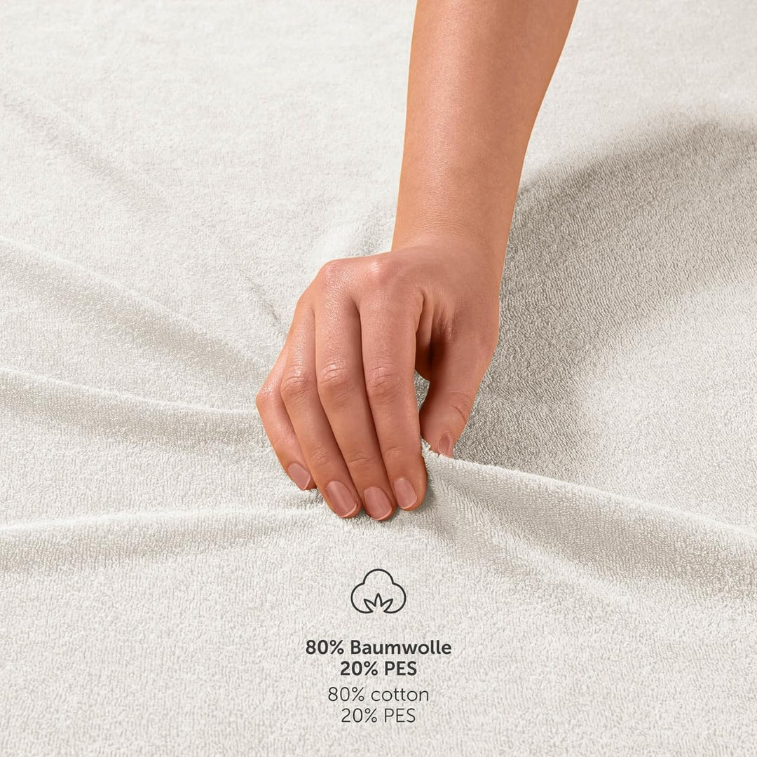 Blumtal® Frottee Spannbettlaken 160 x 200 cm - OEKO-TEX zertifiziertes Spannbetttuch 160x200cm - Fro