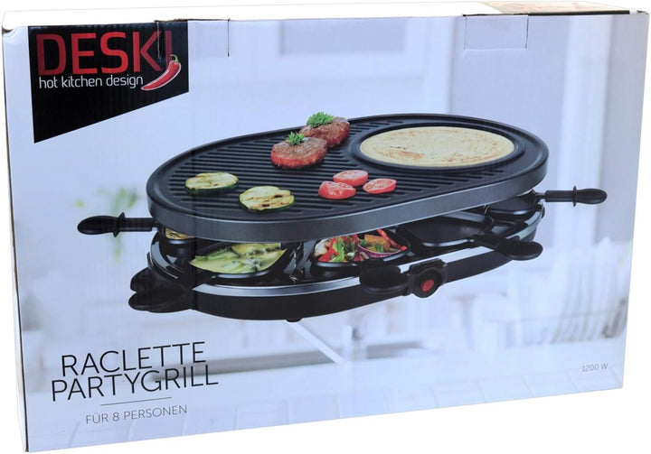 Raclette für 8 Personen Tischgrill Raclettegrill Party Sylvester Pfännchen