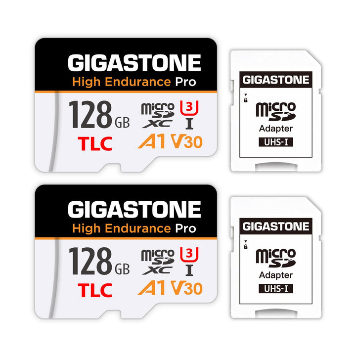 GIGASTONE 128 GB Micro-SD-Karte 2er-Pack, hohe Ausdauer Pro Series Geschwindigkeit bis zu 100 MB/s,