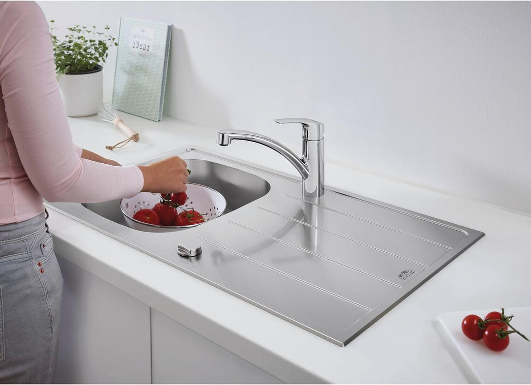 Grohe Wasserhahn Küche Via - Waschtisch Armatur schwenkbar für die Küche mit Keramik-Kartusche und f