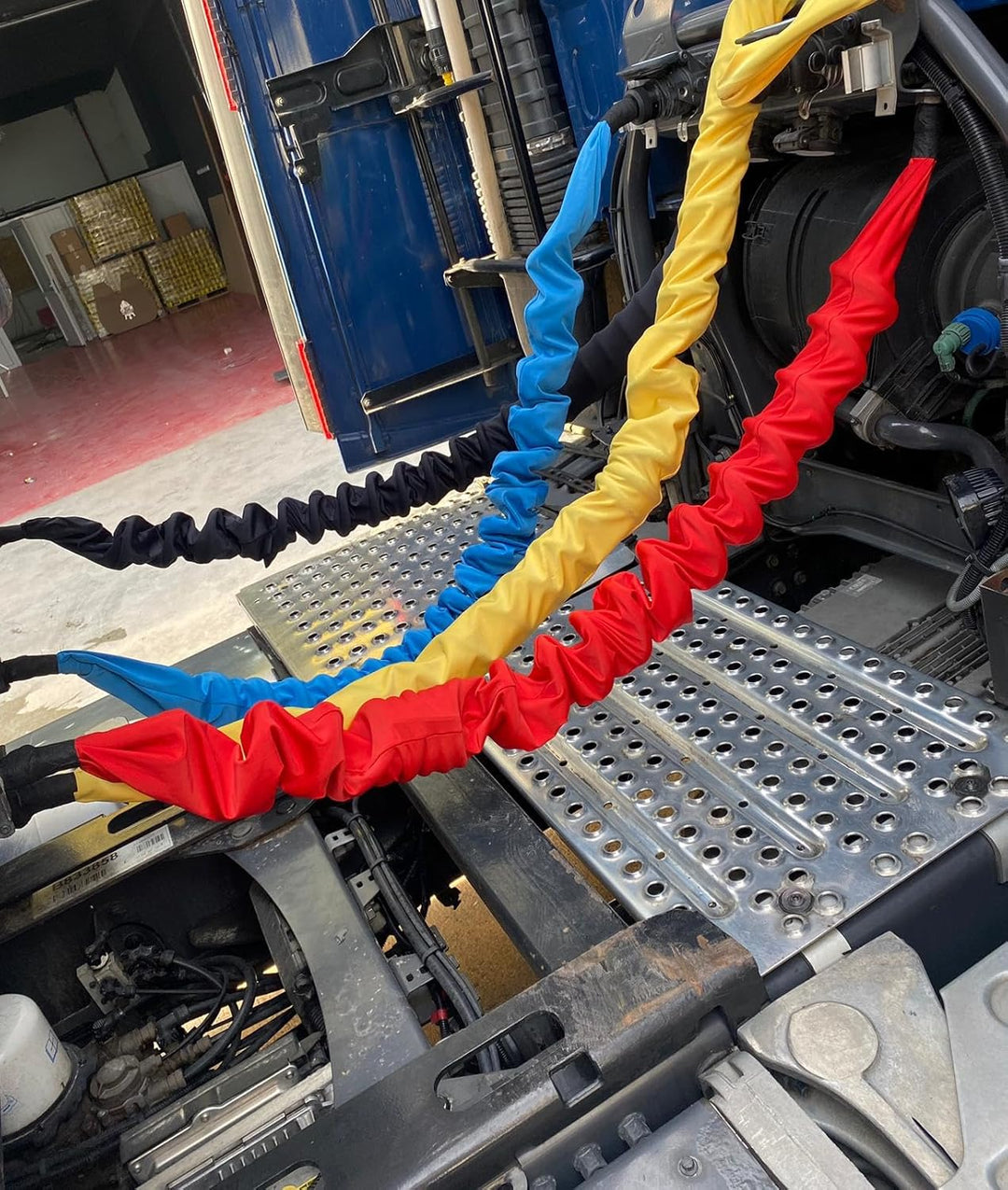 1x LKW Luftschlauchkabel Strumpfhosen-Abdeckung Stretch-Ärmel-Abdeckung (Schwarz), Schwarz