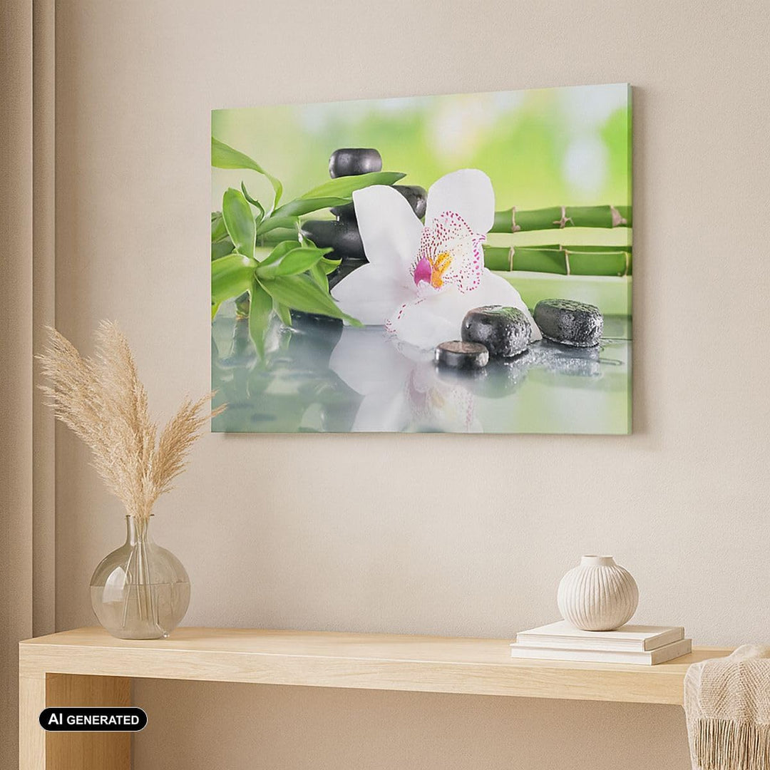 Bilder auf Leinwand 100x70cm Leinwandbild mit Rahmen blume orchidee Gross Wanddeko Bild Schlafzimmer