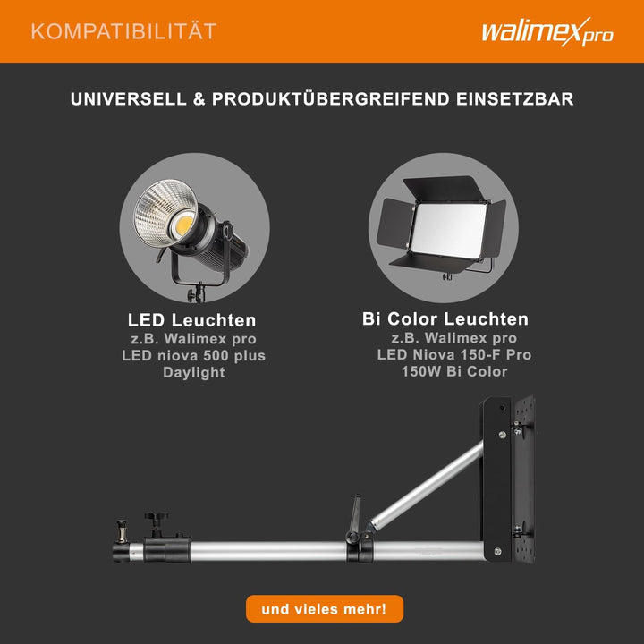 Walimex Wand-Lampenstativ (70-120 cm) Single, Single
