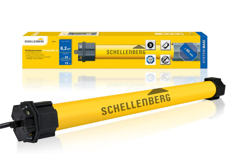 Schellenberg 20615 Rolladenmotor MAXI Standard 15 Nm, mechanische Endlageneinstellung, Rohrmotor für