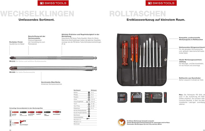 PB Swiss Tools ESD SCHLITZ/PHILLIPS/AHLE Schraubendreher-Set Elektriker PB 8215, 10-tlg. (Gr. 0/1/2/