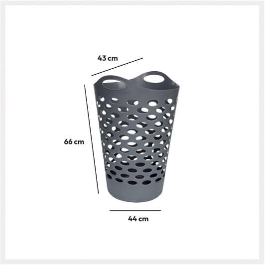 JJA JJ117075 Wäschekorb, Grau, 60 l