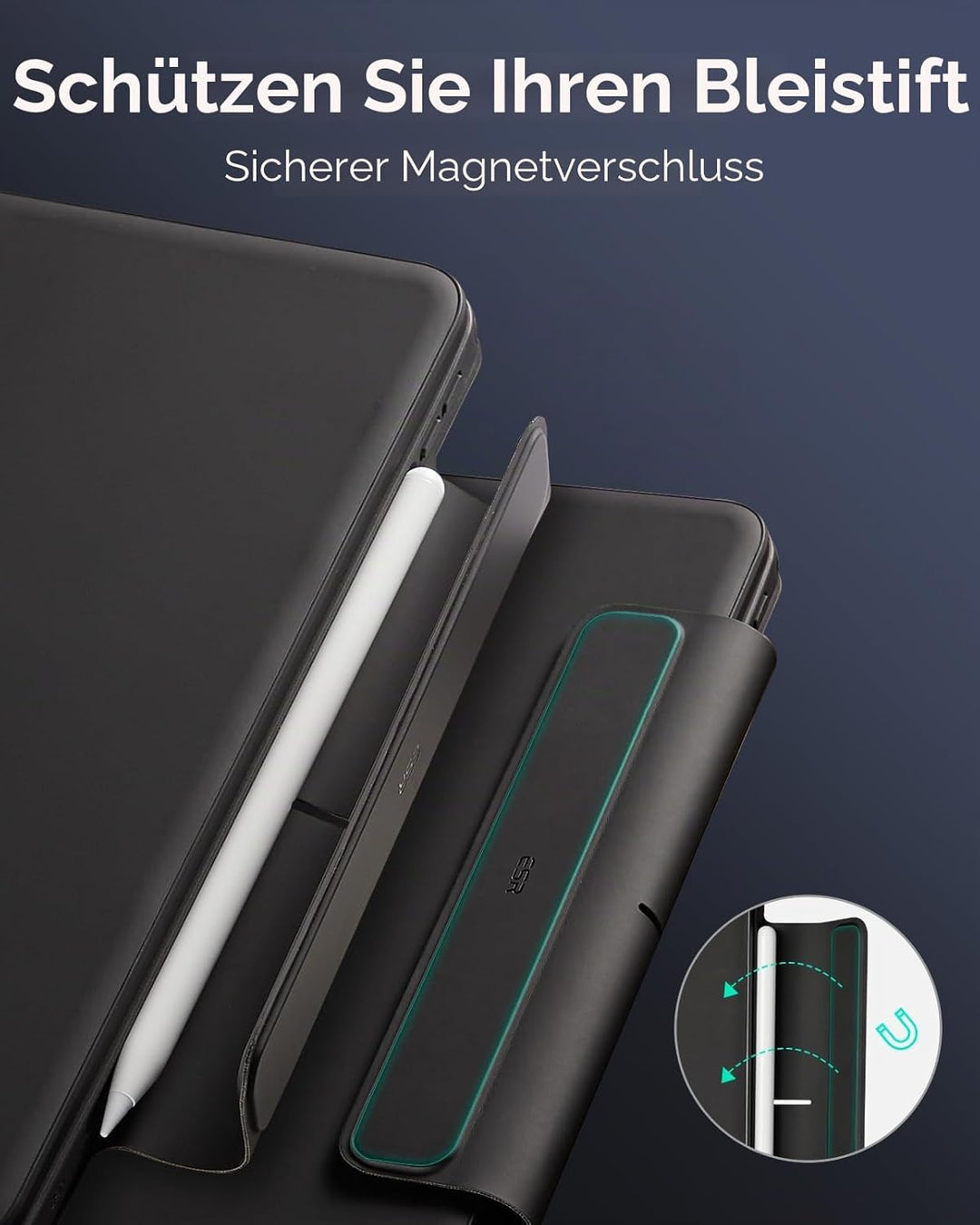 ESR Keyboard Hülle, für iPad Air 11 Zoll(M2 2024), iPad Pro 11/Air 6/5/4, Magnetischer Ständer, Fede