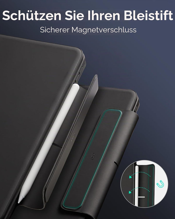 ESR Keyboard Hülle, für iPad Air 11 Zoll(M2 2024), iPad Pro 11/Air 6/5/4, Magnetischer Ständer, Fede