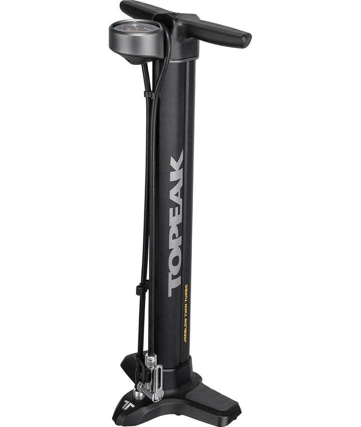 Topeak Joe Blow Twin Turbo Fusspumpe für Erwachsene, Unisex, Schwarz, Einheitsgrösse