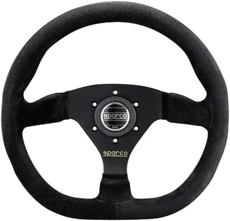 Sparco Universelles Sportlenkrad 'L360 Flat' - Schwarz Wildleder - Diameter 330mm, Schwarz