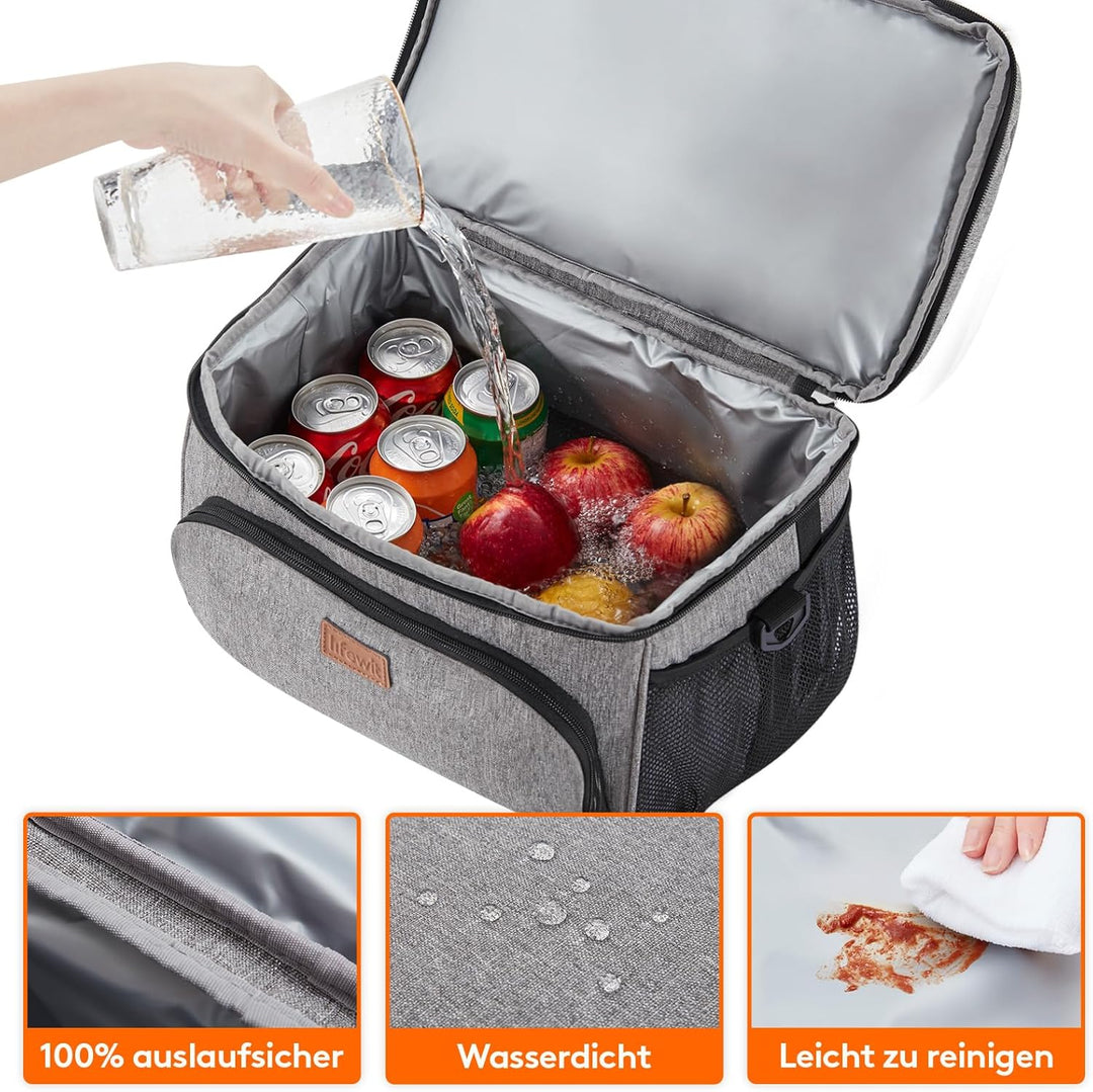 Lifewit Grosse Kühltasche 14.6L 18 Dosen, Kühlbox Faltbar, Isolierte Lunch Tasche, Leichte, Tragbare