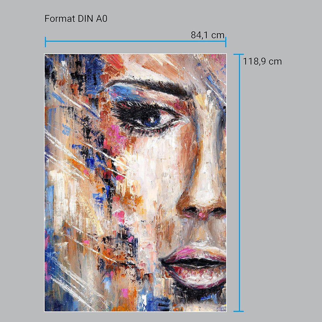 wandmotiv24 Poster als Wanddeko, Grösse Din A0, Abstraktes Frauen Gemälde, Farbe, Abstrakt, Kunst, M