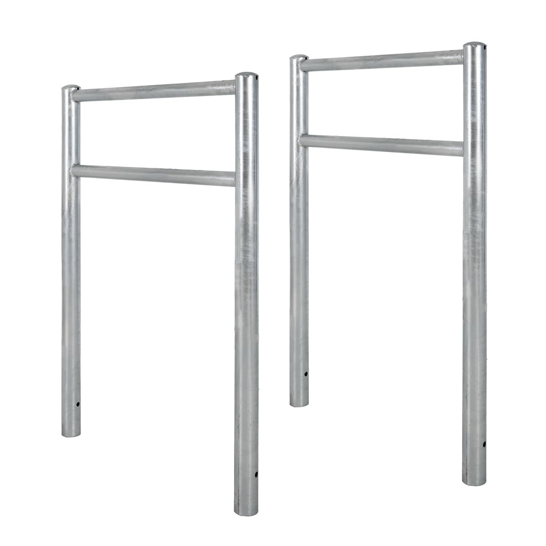 TRUTZHOLM 2x Fahrradanlehnbügel mit Knieholm 115x75 cm Stahl feuerverzinkt Ø 60 mm Anlehnbügel zum E