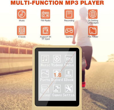 MP3-Player, MP3/MP4 digitaler Musik-Player, Lychee Upgrade, 8 GB, tragbarer HiFi-Sound, Musik-Player