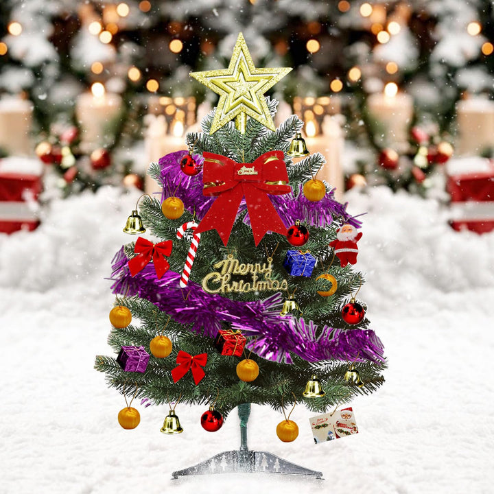 Mini Weihnachtsbaum 60cm, Künstlicher Weihnachtsbaum klein, Mini Weihnachtsbaum mit Weihnachtskugel