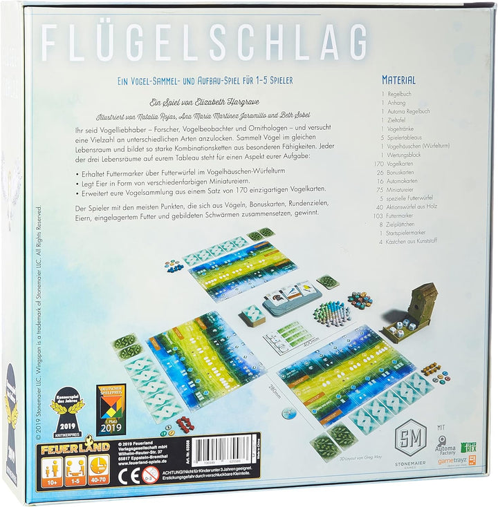 Feuerland Spiele 104-146-901 63558 FLÜGELSCHLAG Brettspiel Deutsche Edition - Kennerspiel des Jahres