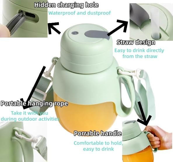 Tragbarer Mixer &amp; Smoothie Maker, 1000ML Grosser Mixer Smoothie Maker mit Trinköffnung &amp; Trageriemen
