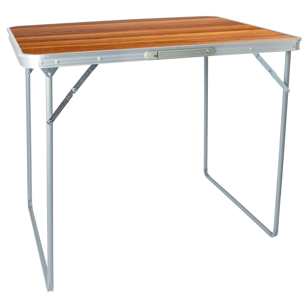Harbour Housewares 1x Holz 80cm x 60cm Klappbarer Campingtisch aus Metall - Klein Faltbar Tragbar Dr