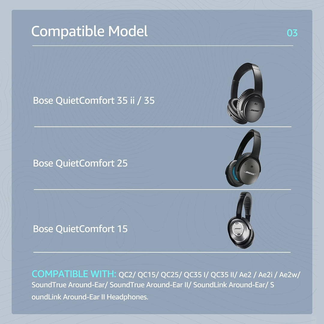 Cooling-Gel QuietComfort 35 / QC 35ii Ersatz-Ohrpolster für Bose Kopfhörer, Kompatibel mit Bose QC45