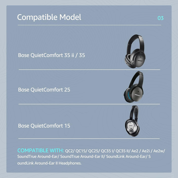 Cooling-Gel QuietComfort 35 / QC 35ii Ersatz-Ohrpolster für Bose Kopfhörer, Kompatibel mit Bose QC45
