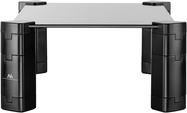 Maclean MC-934 Monitorständer Höhenverstellbarer Bildschirmständer Laptopständer Gehärtetes Glas Mon