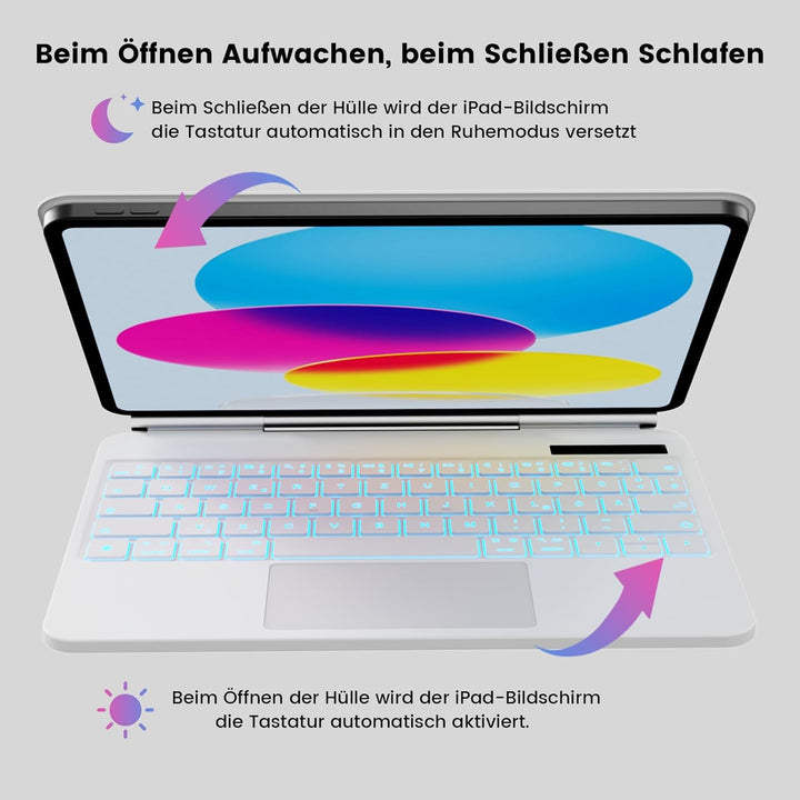 Magic Keyboard für iPad A16 11. Generation 2025 / iPad 10. Generation 2022, Magnetischer Stand 90-13