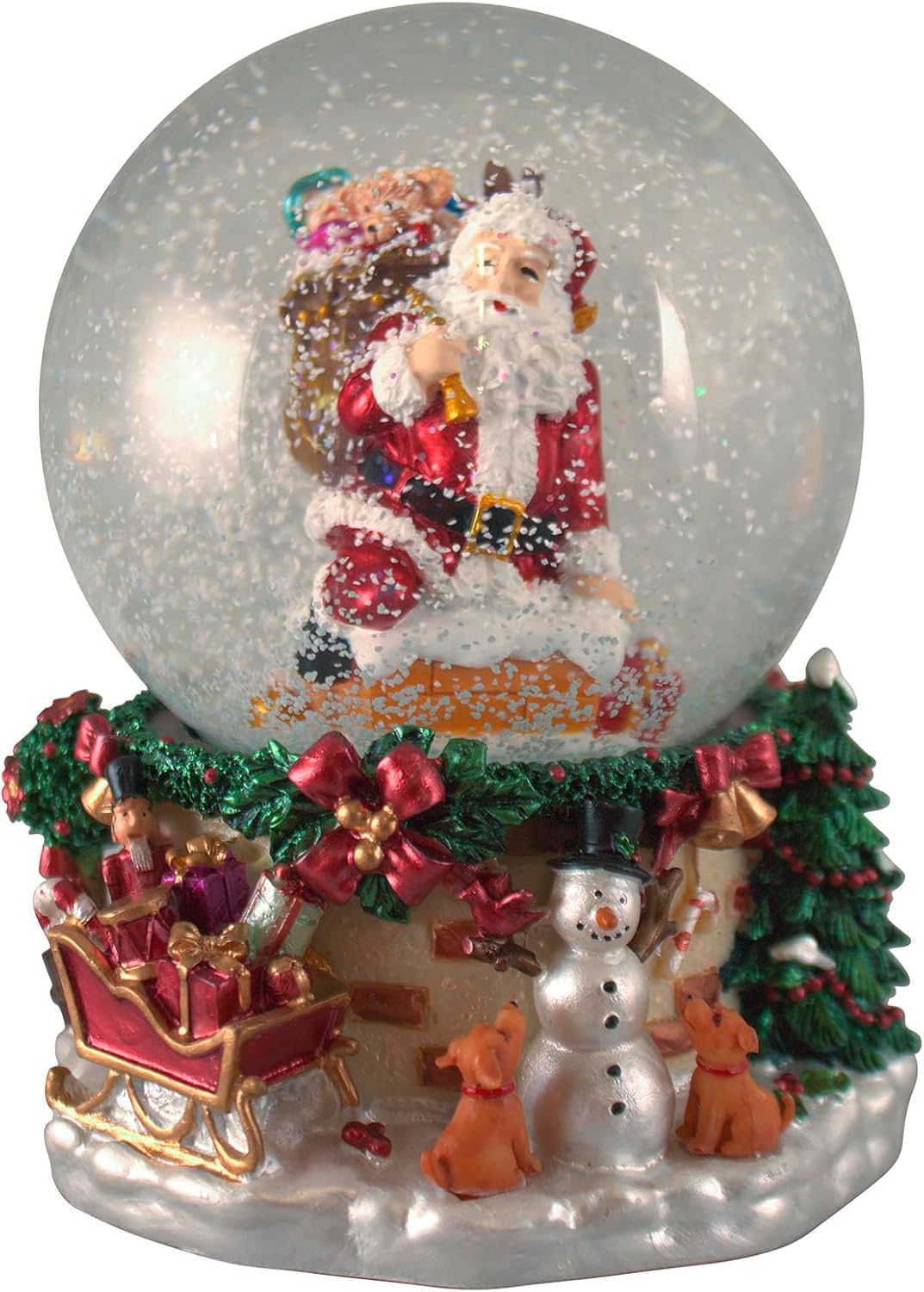 Christmas Paradise Weihnachts-Deko Schneekugel mit Mechanischer Spieluhr (Santa auf Kamin 2), Santa