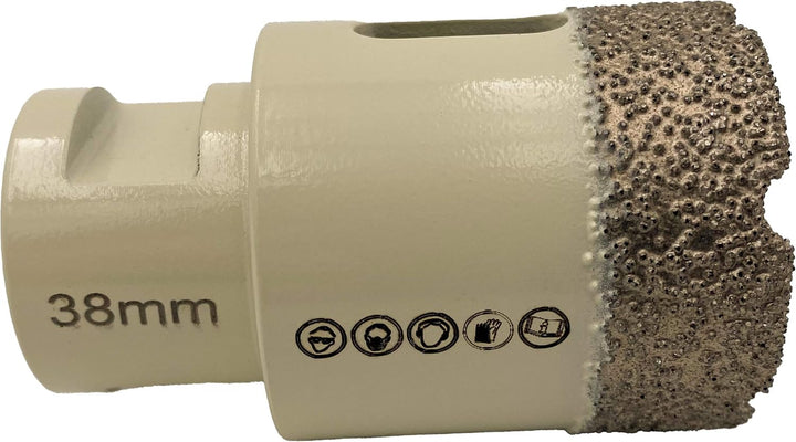 Dr. Diamond Premium Fliesenbohrer Fliese Feinsteinzeug 38 mm x M14 für Winkelschleifer (38 mm), 38 m