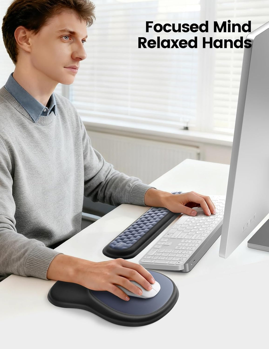 MEATANTY Mauspad mit Gelkissen, Ergonomisches Mousepad Handauflage [Schmerzlinderung] [Gesunde Haltu