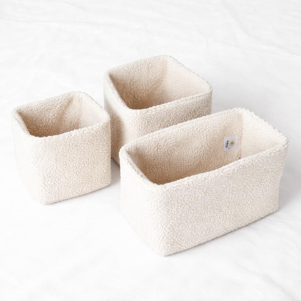 Aufbewahrungskorb Wickeltisch Baby, Körbchen Set 3 Stück, Organizer Wickelkommode, Utensilo Aufbewah