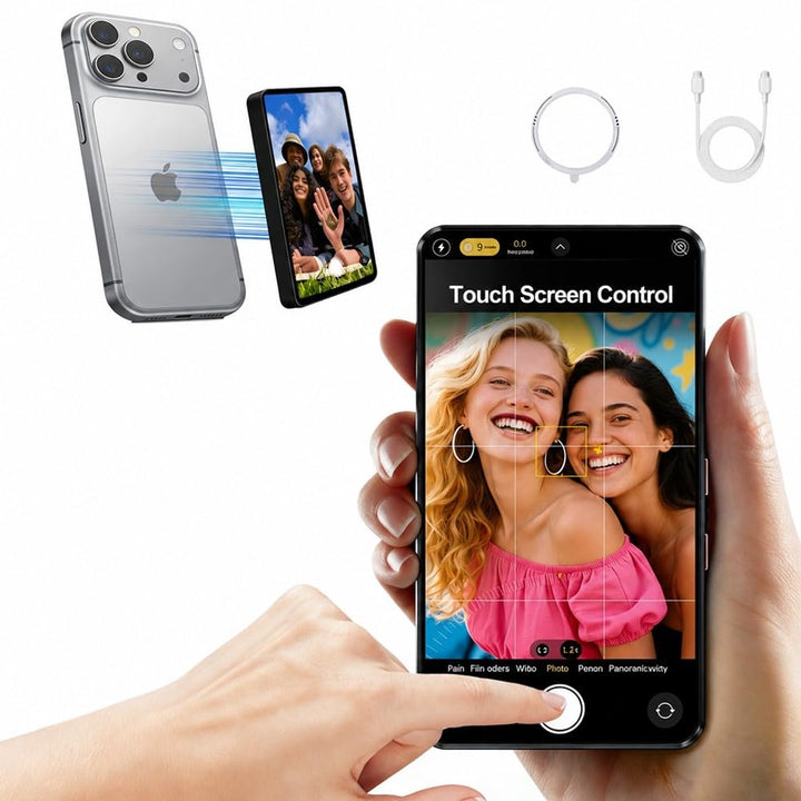 Shimbol P4, 1080P Full Touch HD Selfie Monitor Screen für iPhone &amp; Android, 𝐙𝐮𝐫ü𝐜𝐤-𝐒𝐭𝐞𝐮𝐞𝐫𝐮𝐧𝐠 𝐩𝐞𝐫 𝐓𝐨𝐮