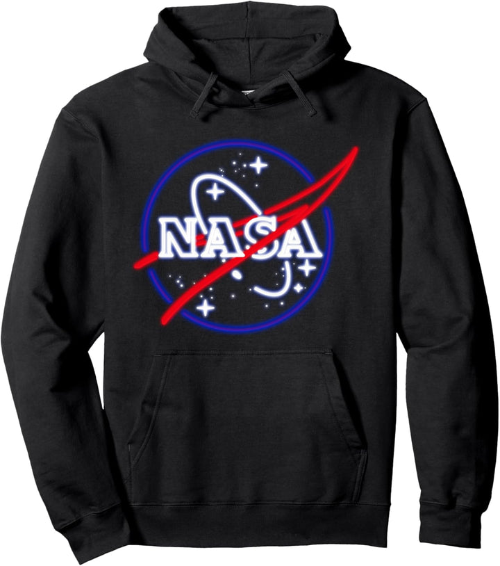 NASA Neon Sign Classic Logo Pullover Hoodie